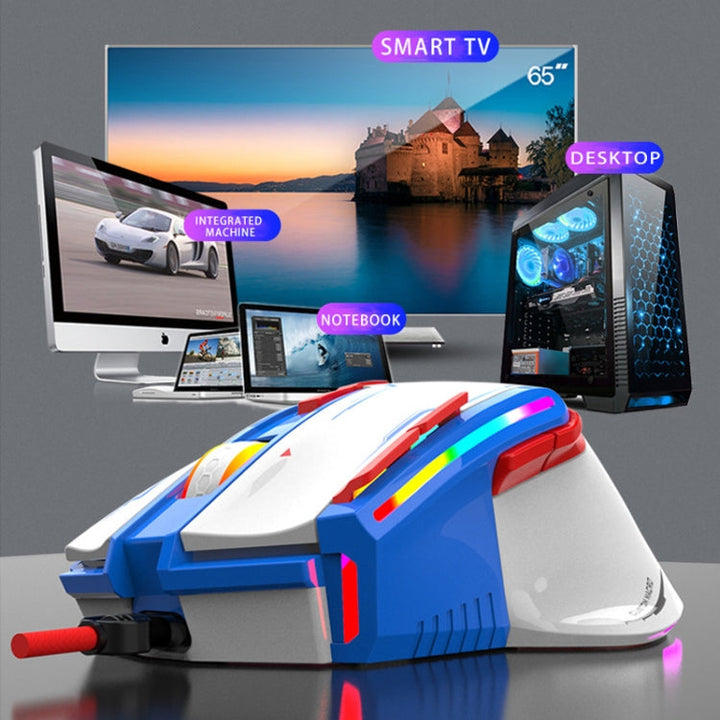 Lisslune | K-Snake Q15 9 Keys RGB Light Effect Wired Mechanical Mouse, Cable Length: 1.5 m (Black)
