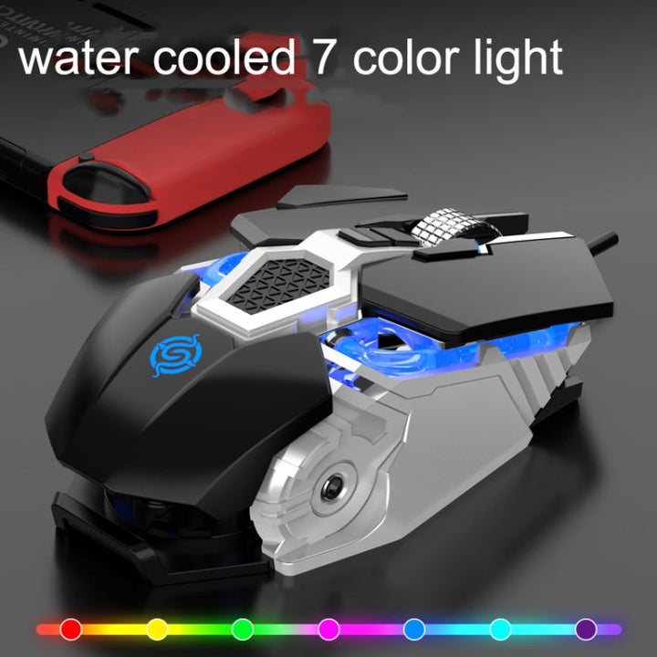 Lisslune | K-Snake Q18 9 Keys 6400DPI Illuminated Machine Wired Gaming Mouse, Cable Length: 1.5m (Black)
