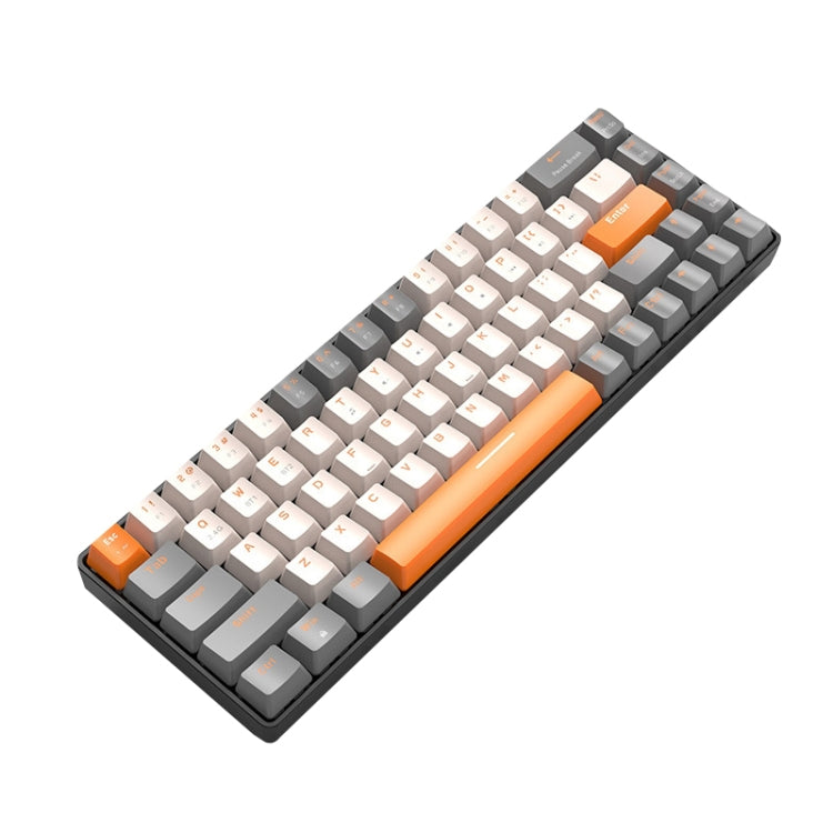 Lisslune | ZIYOU LANG K68 68-Key Bluetooth Wireless Dual-Mode Mechanical Keyboard, Style: Red Wave Version (Shimmering)
