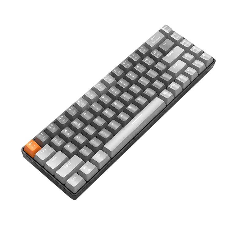 Lisslune | ZIYOU LANG K68 68 Keys Bluetooth Wireless Dual Model Mechanical Keyboard, Style: Green Switch Version (Gray)