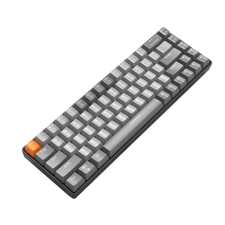 Lisslune | ZIYOU LANG K68 68 Keys Bluetooth Wireless Dual Mode Mechanical Keyboard, Style: Red Wave Version (Gray)