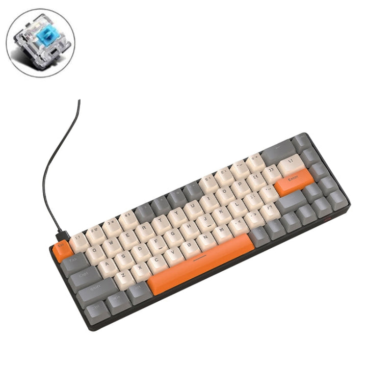 Lisslune | ZIYOU LANG T8 68 Keys RGB Gaming Mechanical Keyboard, Cable Length: 1.5m, Style: Micro Light Version Green Shaft