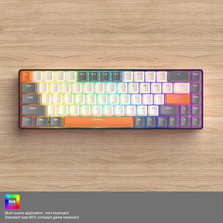 Lisslune | ZIYOU LANG T8 68 Keys RGB Gaming Mechanical Keyboard, Cable Length: 1.5m, Style: Micro Light Version Green Shaft