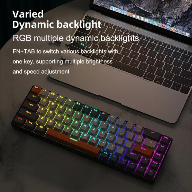Lisslune | ZIYOU LANG T8 68 Keys RGB Gaming Mechanical Keyboard, Cable Length: 1.5m, Style: Micro Light Version Green Shaft