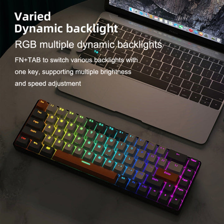 Lisslune | ZIYOU LANG T8 68 Keys RGB Gaming Mechanical Keyboard, Cable Length: 1.5m, Style: Micro Light Version Green Shaft