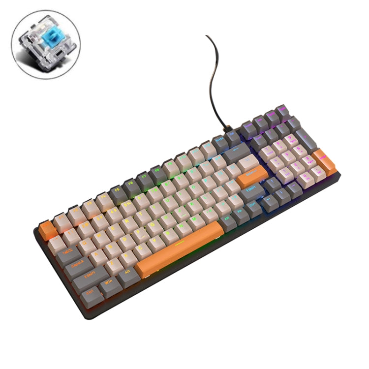 Lisslune | ZIYOU LANG K3 100 Keys Gaming Illuminated Wired Mechanical Keyboard, Cable Length: 1.5 m, Style: Micro Light Version Green Switch