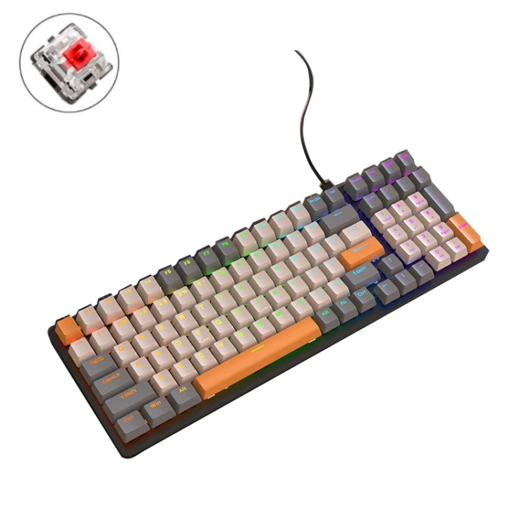 Lisslune | ZIYOU LANG K3 100 Keys Gaming Illuminated Wired Mechanical Keyboard, Cable Length: 1.5m, Style: Micro Light Version Red Switch