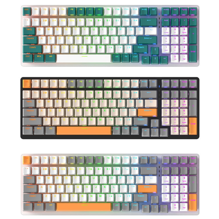 Lisslune | ZIYOU LANG K3 100 Keys Gaming Glowing Wired Mechanical Keyboard, Cable Length: 1.5 m, Style: Water Green Version Red Switch