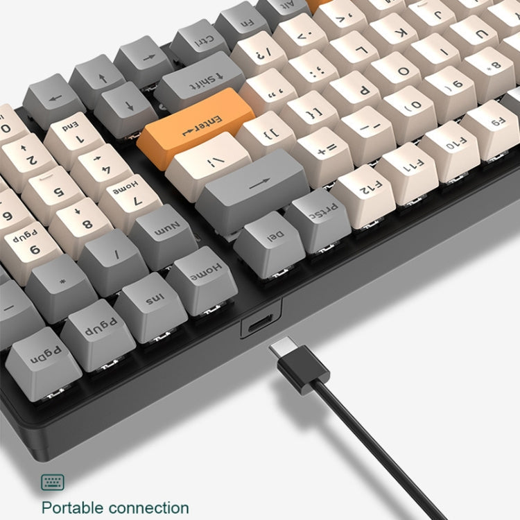 Lisslune | ZIYOU LANG K3 100 Keys Gaming Glowing Wired Mechanical Keyboard, Cable Length: 1.5 m, Style: Water Green Version Red Switch
