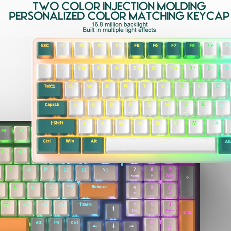 Lisslune | ZIYOU LANG K3 100 Keys Gaming Glowing Wired Mechanical Keyboard, Cable Length: 1.5 m, Style: Water Green Version Red Switch