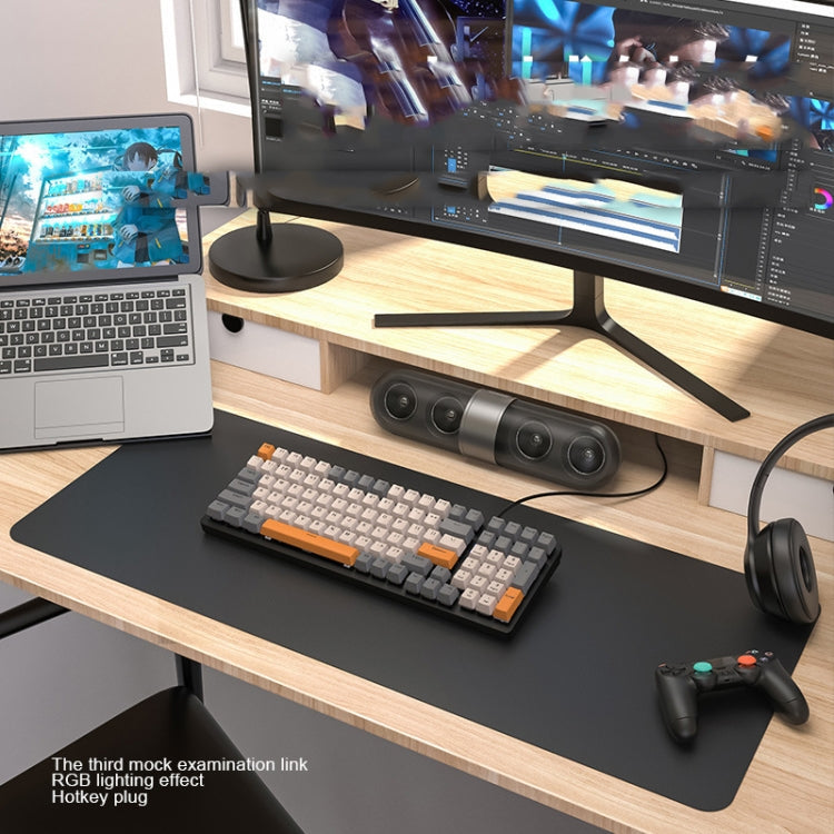 Lisslune | ZIYOU LANG K3 100 Keys Gaming Glowing Wired Mechanical Keyboard, Cable Length: 1.5 m, Style: Water Green Version Red Switch