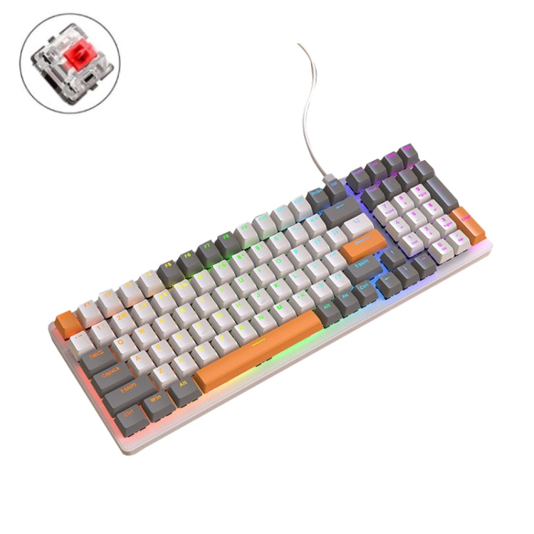 Lisslune | ZIYOU LANG K3 100 Keys Gaming Glowing Wired Mechanical Keyboard, Cable Length: 1.5m, Style: Bee Version Red Switch