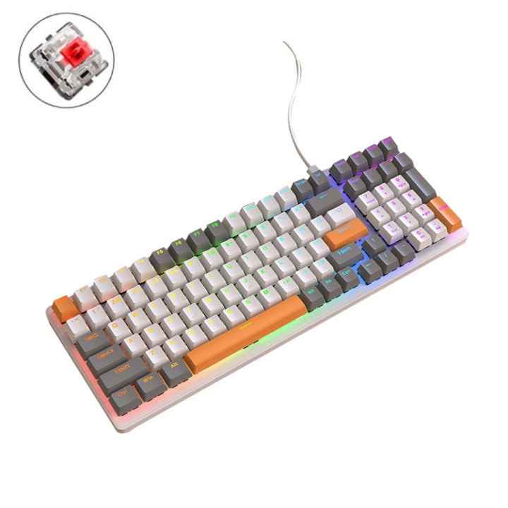 Lisslune | ZIYOU LANG K3 100 Keys Gaming Glowing Wired Mechanical Keyboard, Cable Length: 1.5m, Style: Bee Version Red Switch