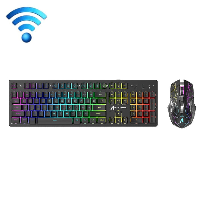 Lisslune | Attack Shark T3RGB RGB Illuminated Wireless Keyboard and Mouse Set (Black)