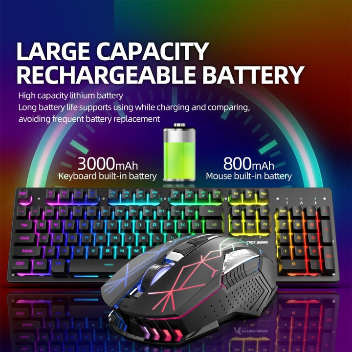Lisslune | Attack Shark T3RGB RGB Illuminated Wireless Keyboard and Mouse Set (Black)