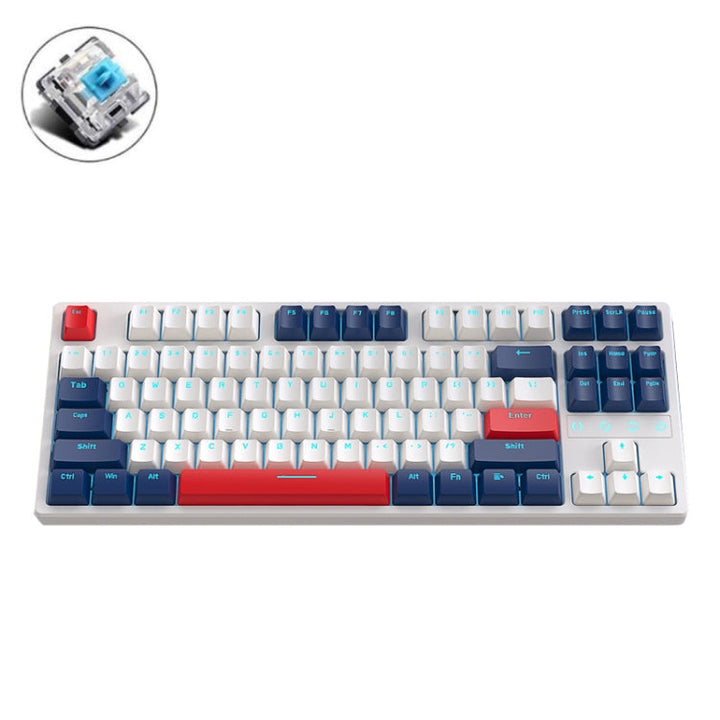 Lisslune | ZIYOU LANG K87 87-Key Hot-Swappable Wired Mechanical Keyboard, Cable Length: 1.5 m, Style: Green Shaft (Blue Ice Light)