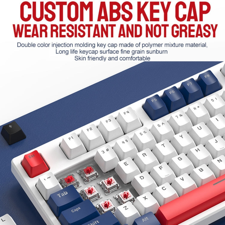 Lisslune | ZIYOU LANG K87 87-Key Hot-Swappable Wired Mechanical Keyboard, Cable Length: 1.5 m, Style: Green Shaft (Blue Ice Light)