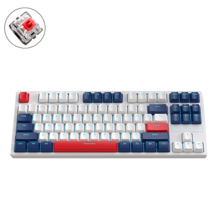 Lisslune | ZIYOU LANG K87 87-Key Hot-Swap capable Wired Mechanical Keyboard, Cable Length: 1.5 m, Style: Red Switch (Blue Ice Blue Light)