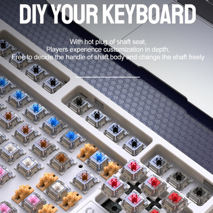 Lisslune | ZIYOU LANG K87 87-Key Hot-Swap capable Wired Mechanical Keyboard, Cable Length: 1.5 m, Style: Red Switch (Blue Ice Blue Light)