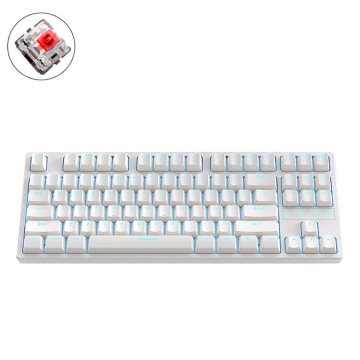 Lisslune | ZIYOU LANG K87 87-Key Hot-Swapable Wired Mechanical Keyboard, Cable Length: 1.5 m, Style: Red Switch (White Ice Blue Light)