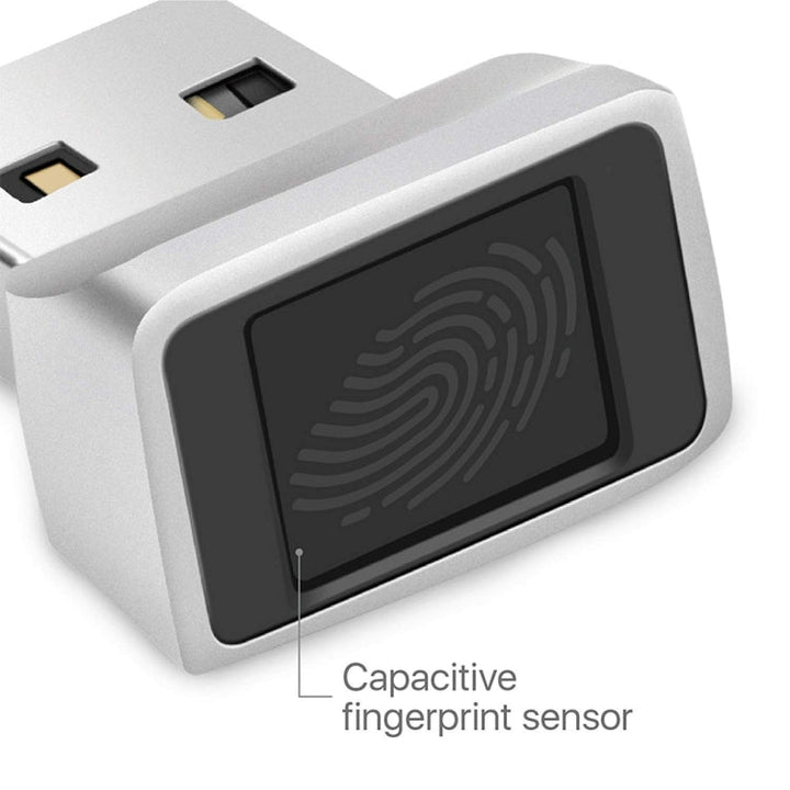 Lisslune | TRU7 USB-Fingerprint reader module for Windows 8 / 10 / 11 Hello (Silver Gray)