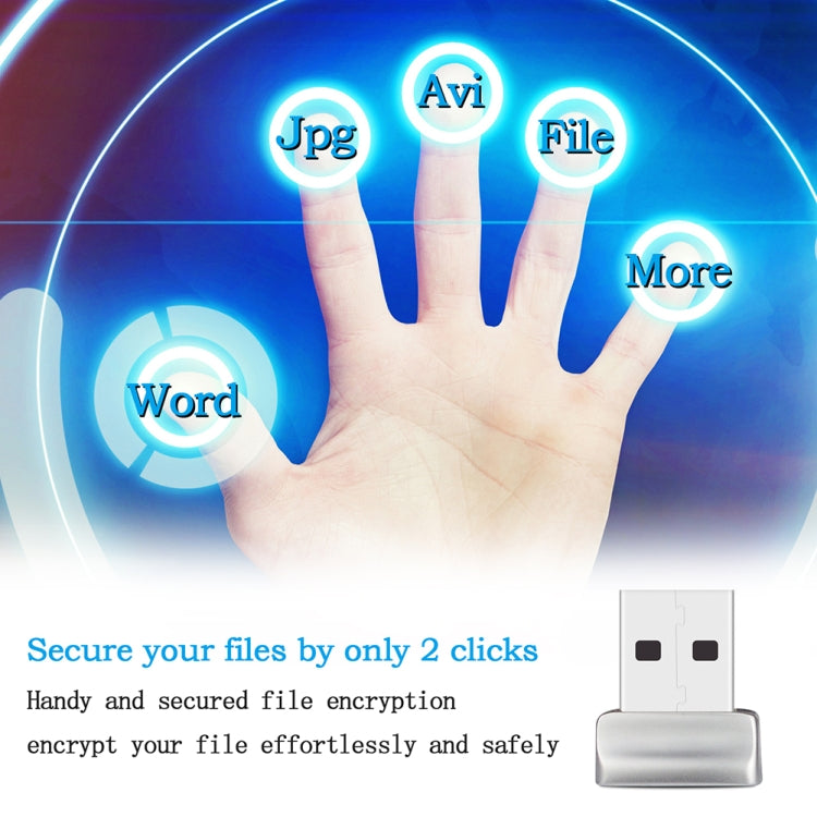 Lisslune | TRU7 USB-Fingerprint reader module for Windows 8 / 10 / 11 Hello (Silver Gray)