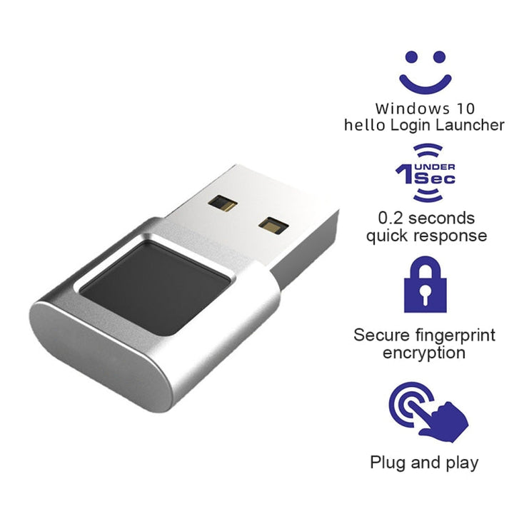 Lisslune | TRU8 Mini USB Fingerprint Reader Module for Windows 11 / 10 Halo Dongle