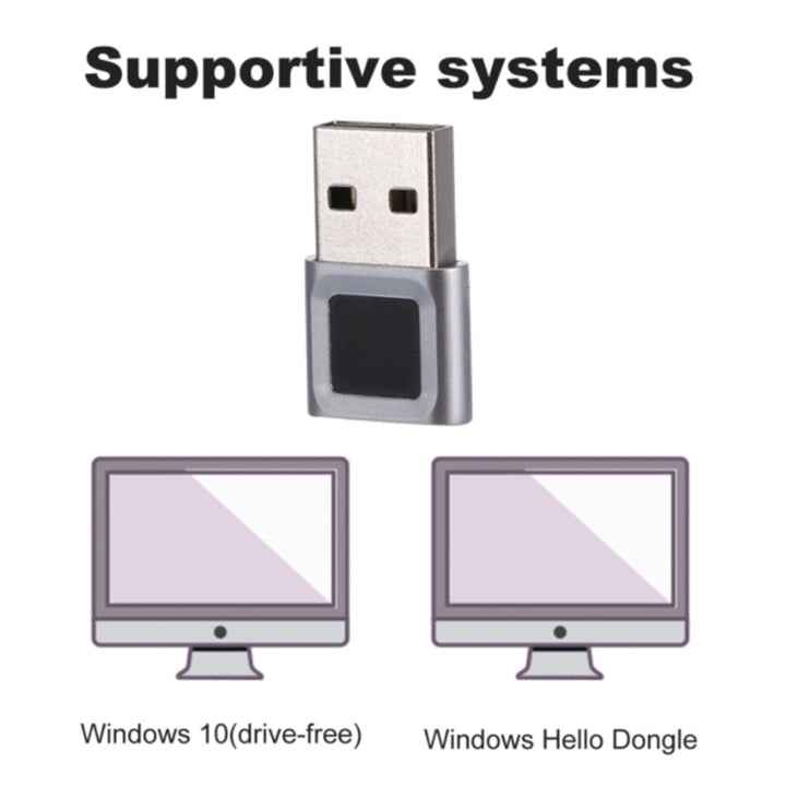 Lisslune | TRU8 Mini USB Fingerprint Reader Module for Windows 11 / 10 Halo Dongle