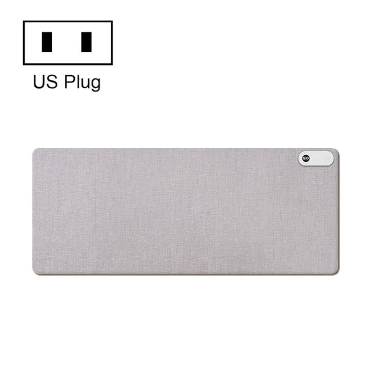 Lisslune | 150W 80x33cm heated mouse pad with digital display adjustable hand warmer desk mat 110V US plug Gray