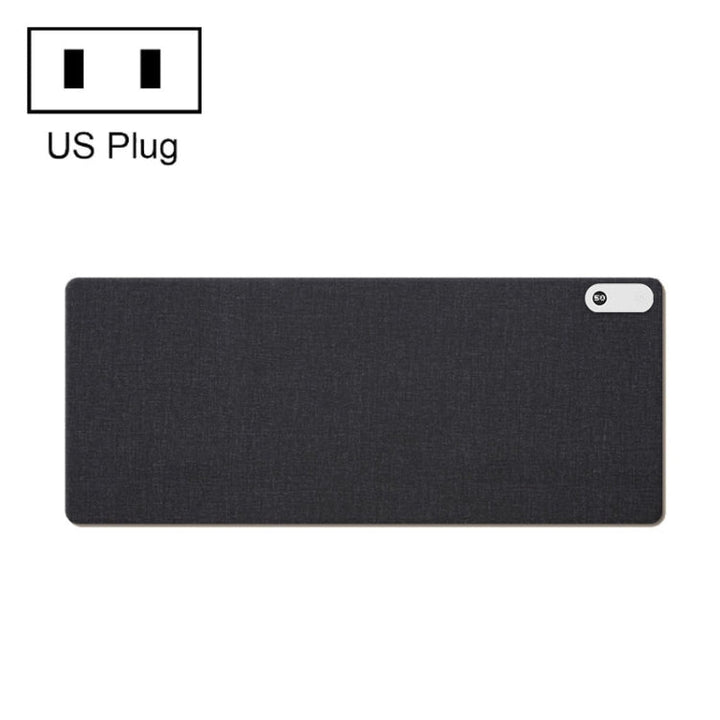 Lisslune | 150W  80x33cm heated mouse pad with digital display adjustable hand warmer desk mat 110V  US plug Black