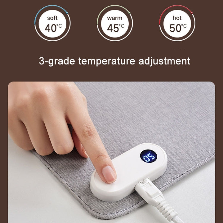 Lisslune | 150W  80x33cm heated mouse pad with digital display adjustable hand warmer desk mat 110V  US plug Black