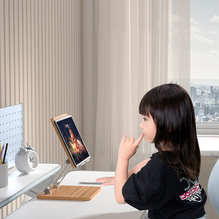 Lisslune | AP-2DP Desktop liftable wood tablet laptop stand (dark wood)