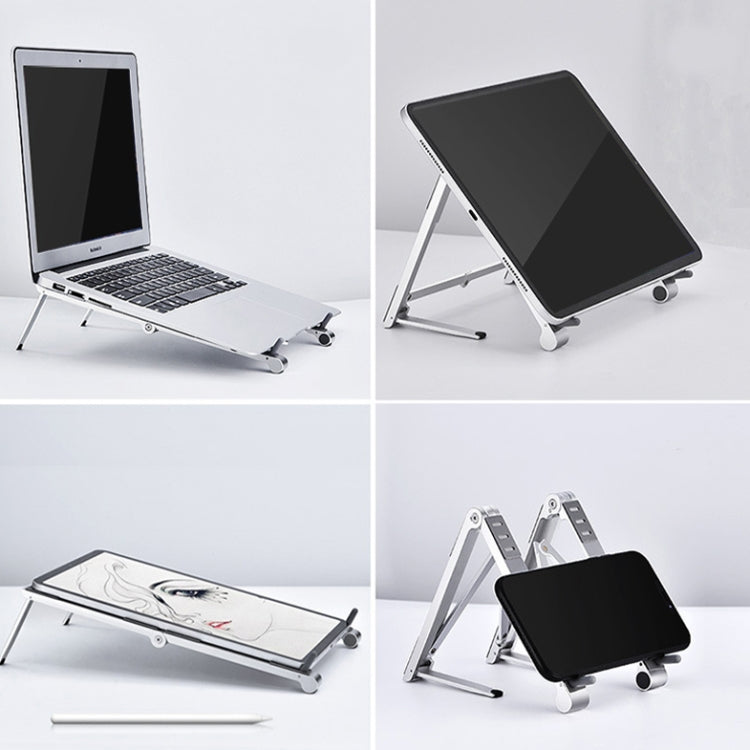 Lisslune | X23 3 In 1 Portable Folding Aluminum Phone Tablet Stand (Silver)