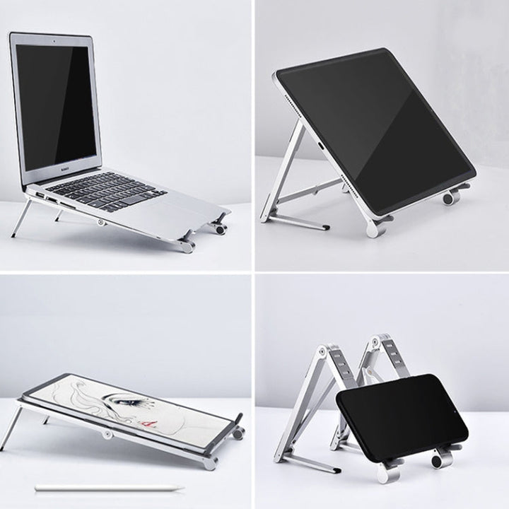 Lisslune | X23 3 In 1 Portable Folding Aluminum Phone Tablet Stand (Silver)
