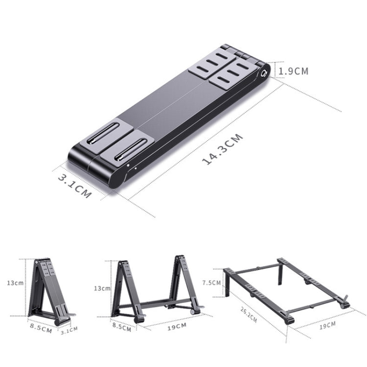 Lisslune | X23 3 In 1 Portable Folding Aluminum Phone Tablet Stand (Silver)