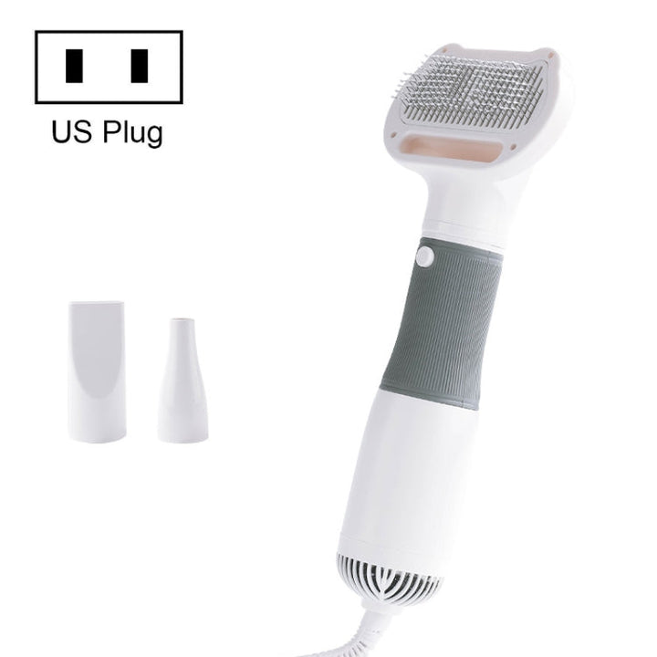 3 in 1 600W Pet Electric High Wind Hair Removal Blower Combs, Specification: US Plug 110V (Gray)
