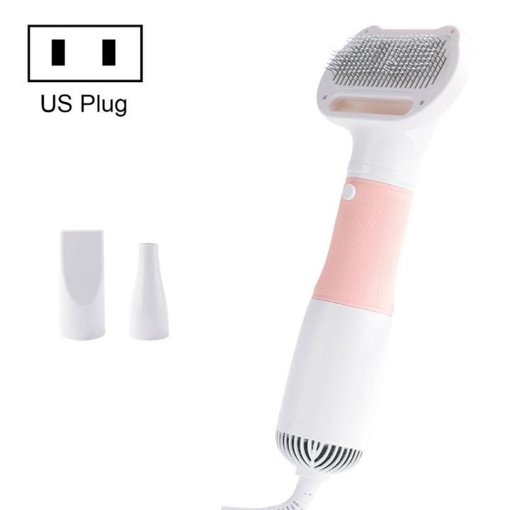 3 in 1 600W Pet Electric High Wind Hair Removal Blow Combs, Specification: US Plug 110V (Pink)