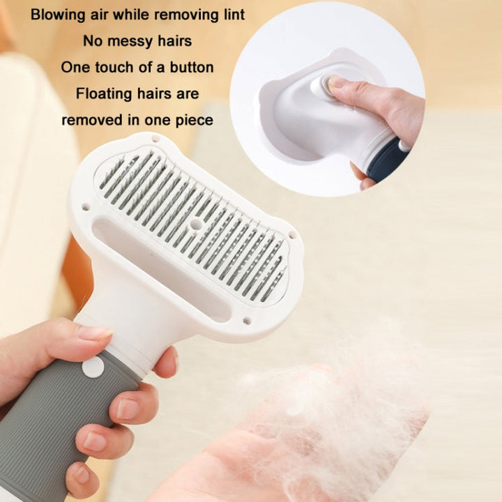 3 in 1 600W Pet Electric High Wind Hair Removal Blower Combs, Specification: US Plug 110V (Gray)