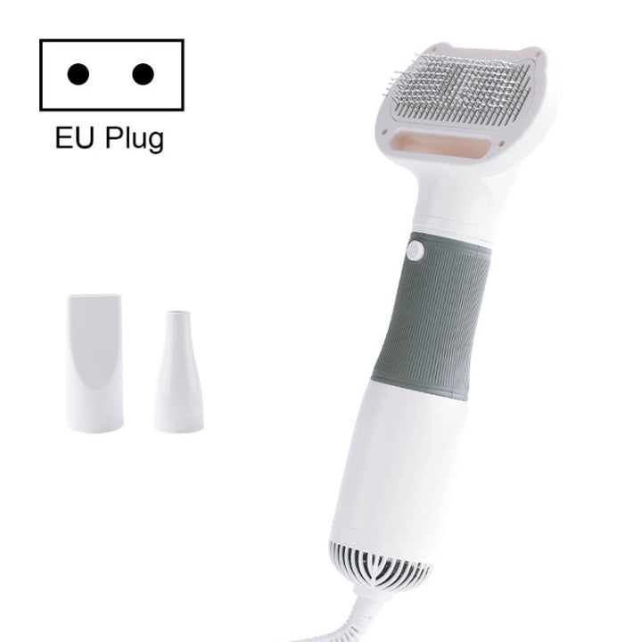 3 in 1 600W Pet Electric High Wind Hair Removal Blowing Combs, Specification: EU Plug 220V (Gray)