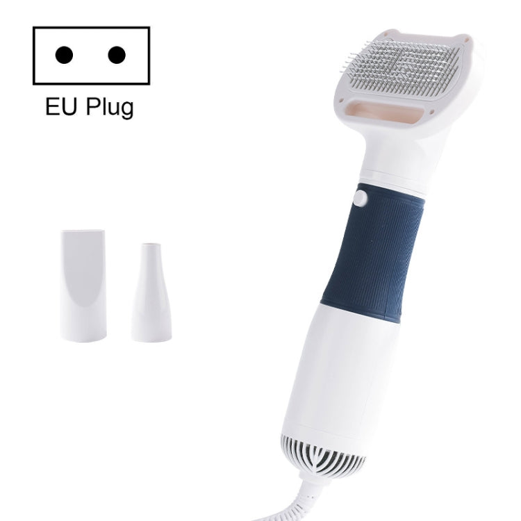 3 in 1 600W Pet Electric High Wind Hair Removal Blower Combs, Specification: EU Plug 220V (Marine Blue)