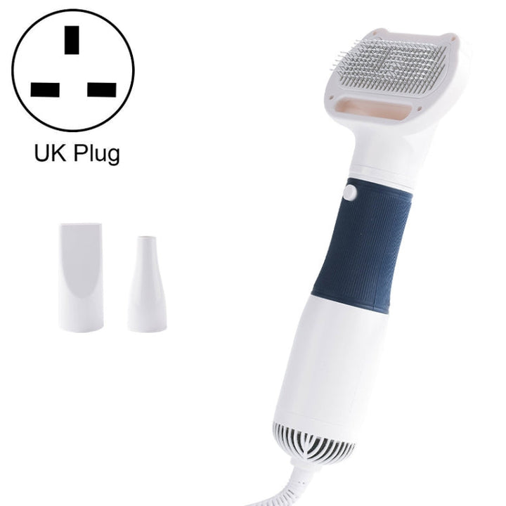3 in 1 600W Pet Electric High Wind Hair Removal Blower Combs, Specification: UK Plug 220-240V (Marine)