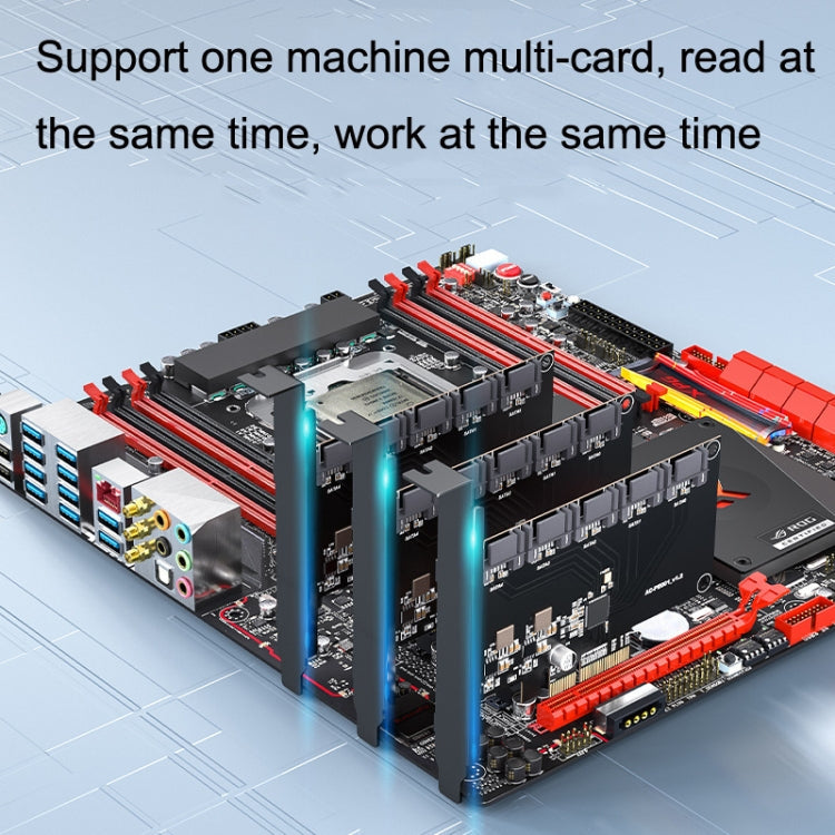 Lisslune | PCIE X1 to 10 Ports SATA3.0 Rotary Card Computer Desktop Solid State Hard Drive