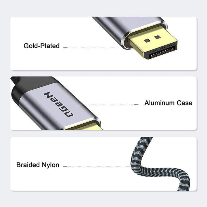 Lisslune | QGeeM QG-UA13 Type-C to DP 4K 60Hz Nylon Braided Adapter Cable, Length: 1.8 m