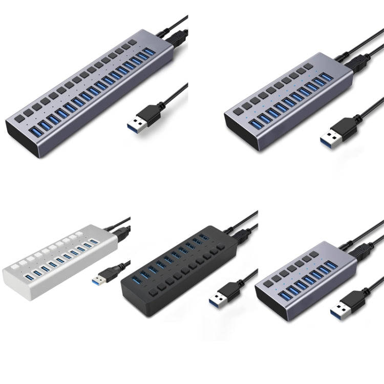Lisslune | HS-716MG USB3.0 Plastic Case Black 10 Ports 12V/4A Expansion Dock Computer Camera HUB