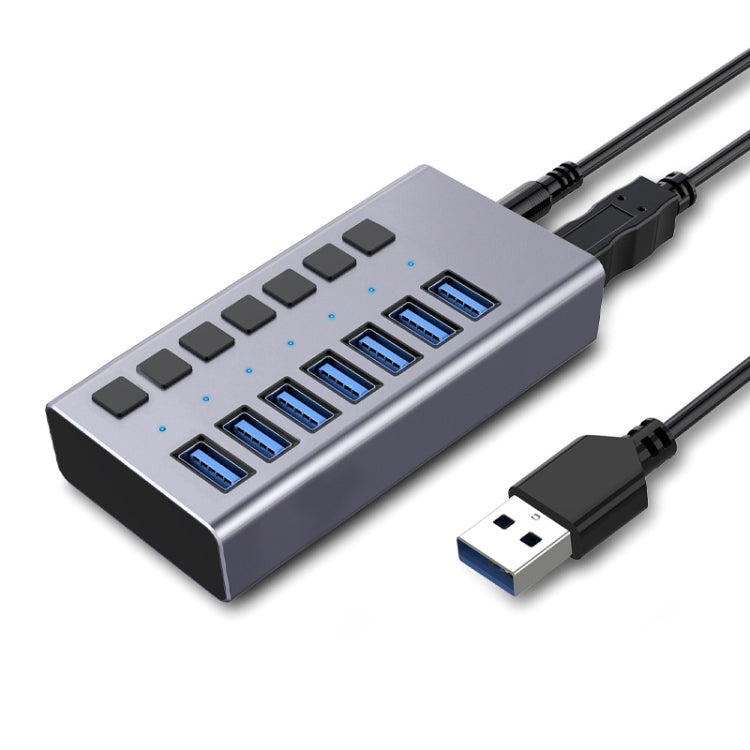 Lisslune | HS-716MG USB3.0 Aluminum Alloy Gray 7 Ports 12V/2A Expansion Docking Computer Camera HUB