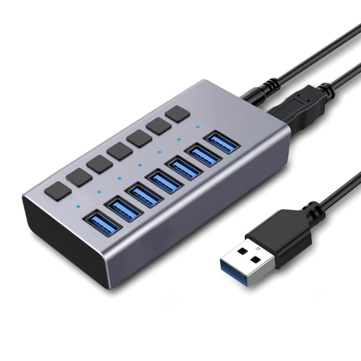 Lisslune | HS-716MG USB3.0 Aluminum Alloy Gray 7 Ports 12V/2A Expansion Docking Computer Camera HUB