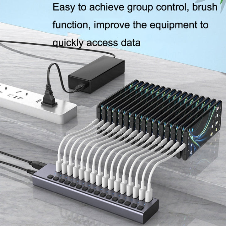 Lisslune | HS-716MG USB3.0 Aluminum Alloy Gray 7 Ports 12V/2A Expansion Docking Computer Camera HUB