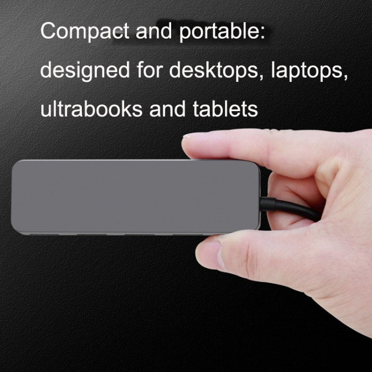 Lisslune | HS0059 Independent Switch USB 3.0 4 Ports Extension Type-C / USB-C Aluminum Alloy HUB, Cable Length: 120cm