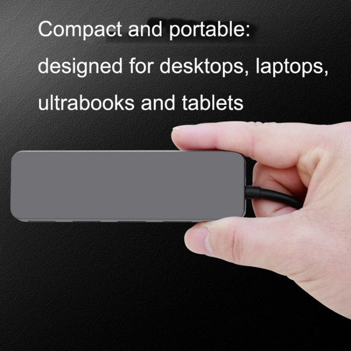 Lisslune | HS0059 Independent Switch USB 3.0 4 Ports Extension Type-C / USB-C Aluminum Alloy HUB, Cable Length: 120cm