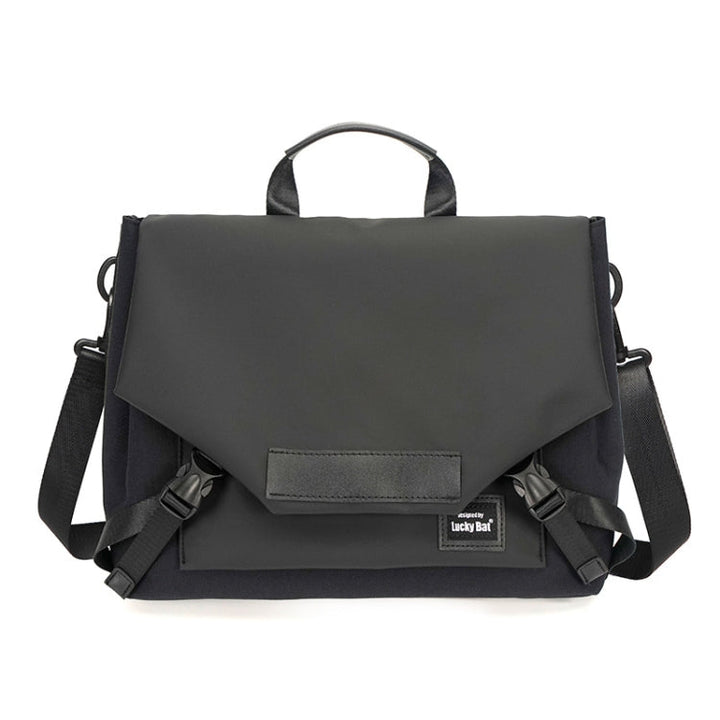 Lisslune | LUCKYBAT Laptop Bag Airbag Anti-Drop Messenger Bag, Size: S 13.3-16 Inch (Pure Black)